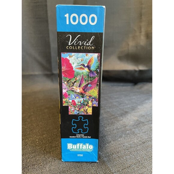 Buffalo Games Vivid Collection Jigsaw Puzzle Hummingbird Garden 1000 Pieces New - Picture 4 of 6